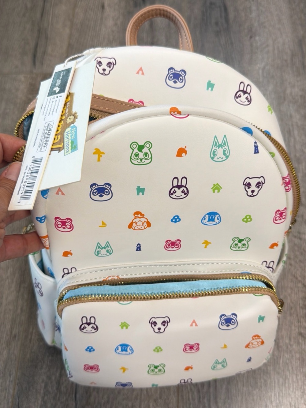 Nintendo switch Cream Mini Backpack with Multicolor Character Print